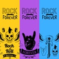 Rock Music Forever Collection of Colorful Posters