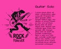 Rock Music Forever Guitar Solo Colorful Poster Royalty Free Stock Photo