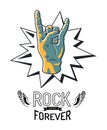 Rock Music Forever Emblem Vector Illustration