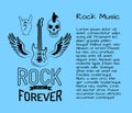 Rock Music Forever Postcard Vector Illustration Royalty Free Stock Photo