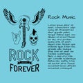 Rock Music Forever Poster with Guitar