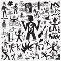 Rock music - hand drawn icon set