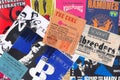 Rock music vintage concert tickets