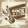 Rock music vintage emblem design