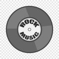 Rock music vinyl record icon, cartoon style