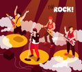 Rock Musicians Isometric Composition