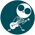The skull rocker musicians are simple and funny lines