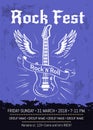 Rock n Roll Fest Announcement Poster Design Royalty Free Stock Photo