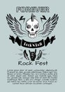 Rock n Roll Fest Forever Vector Illustration Royalty Free Stock Photo