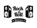 Rock n roll Forever Ribbon Vector Illustration Royalty Free Stock Photo