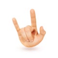 Rock-n-roll heavy metal sign hand isolated. Music love symbol Royalty Free Stock Photo