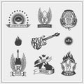 Rock`n`Roll labels end emblems. Royalty Free Stock Photo