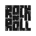 Rock n Roll lettering with grunge effect. Royalty Free Stock Photo