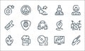 Rock n roll line icons. linear set. quality vector line set such as jack, vinyl, skull, tv show, alcohol, keytar, location, punk, Royalty Free Stock Photo