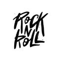 Rock n Roll vector brush lettering inscription. Handwrittern typography print for card, banner, t-shirt, poster Royalty Free Stock Photo