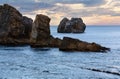 Rock near Arnia Beach (Spain). Royalty Free Stock Photo