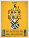 Rock Night Party Poster. Flyer. Vintage Styled Vector Illustration.