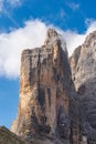 Rock face of Drei Zinnen or Tre Cime di Lavaredo - Dolomites Italian Alps Royalty Free Stock Photo