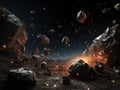 Rock orbit cosmos astronomy meteorite earth planet asteroid science universe galaxy background space meteor