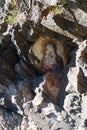 Rock painting of virgin mary and jesus Royalty Free Stock Photo