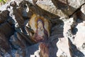 Rock painting of virgin mary and jesus Royalty Free Stock Photo