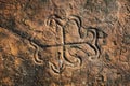 Rock paintings of ancient civilizations. Made by the aborigines of Central America by the Taino Indians. Includes