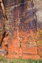 Rock Panel with North American Petroglyphs Royalty Free Stock Photo