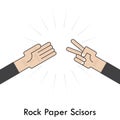 Rock Paper Scisors for it sign.Hand of businessmans with Rock Pa