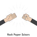 Rock Paper Scisors for it sign.Hand of businessmans with Rock Pa