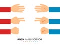 Rock Paper Scissor element. Vector Illustration