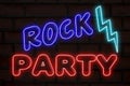 Rock party neon lights