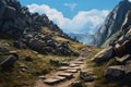 Rock path mountain. Generate Ai
