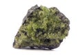 Rock with peridot olivine mineral from the USA isolated on a pure white background Royalty Free Stock Photo