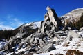 Rock piles and mountains