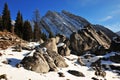 Rock piles and mountains