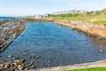 Rock pool in St Monans fishing village in the East Neuk of Fife in Scotland Royalty Free Stock Photo