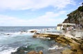 Rock pool over the cliffs in Bronte Beach in Sydney eastern suburbs area. Royalty Free Stock Photo