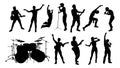 Rock or Pop Band Musicians Silhouettes Royalty Free Stock Photo