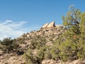 Rock promontory in desert landscape