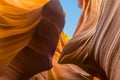 A rock protrusion in lower Antelope Canyon, Page, Arizona