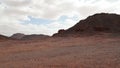 Rock and red terrain, in the national geological Timna park, Israel Royalty Free Stock Photo