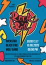 Rock and roll advertising label poster vector Royalty Free Stock Photo