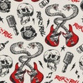 Rock and roll seamless pattern Royalty Free Stock Photo