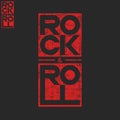 Rock and roll concert musical poster background, text lettering t-shirt print shabby texture