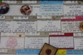 Rock and roll Concert ticket stubs and band buttons Royalty Free Stock Photo