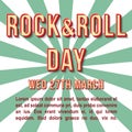 Rock and roll day vintage 3d vector lettering Royalty Free Stock Photo