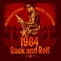 Rock and Roll Design - vector poster Royalty Free Stock Photo
