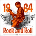 Rock and Roll Design - vector poster Royalty Free Stock Photo