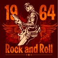 Rock and Roll Design - vector poster Royalty Free Stock Photo