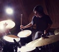 Rock and roll drummer Royalty Free Stock Photo